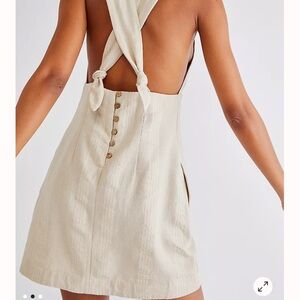 Free People Tan Backless Halter Sundress